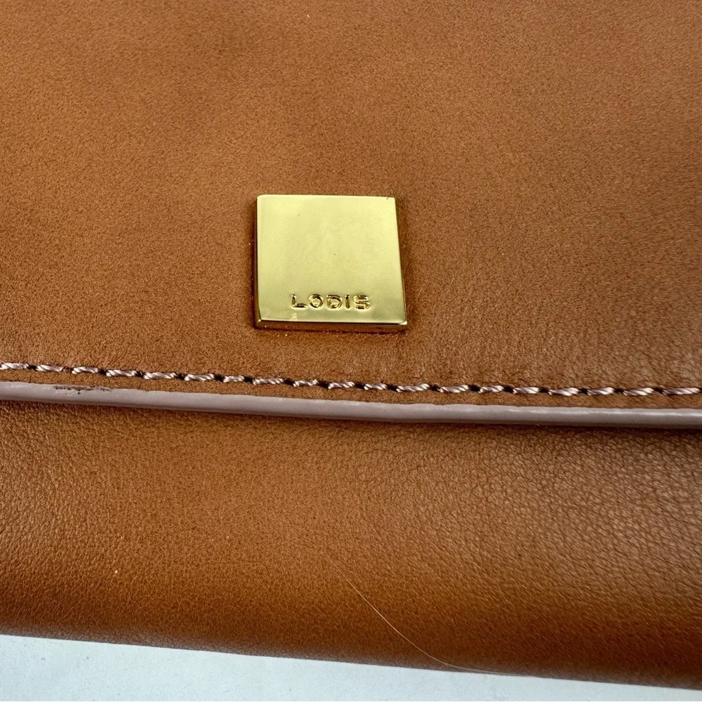 Lodis Wallet Mill Valley Alix Trifold Brown Leather RFID Organizer Clutch New‎